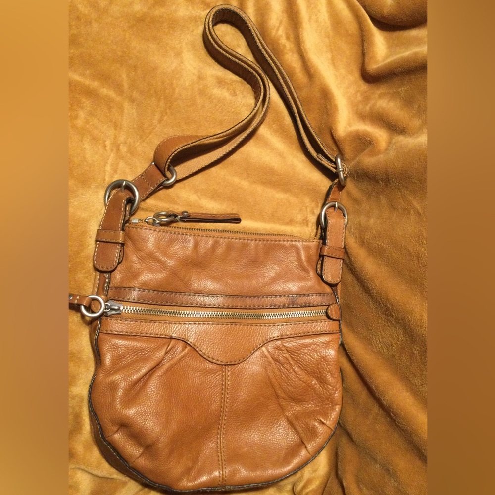 Fossil Pebbled Leather Crossbody Shoulder Handbag